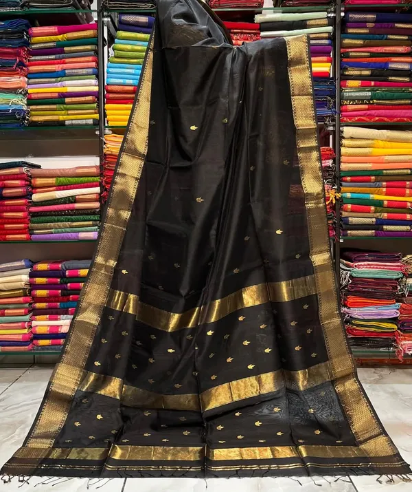 Black_Woven_Gold_Border_Saree_for_Women