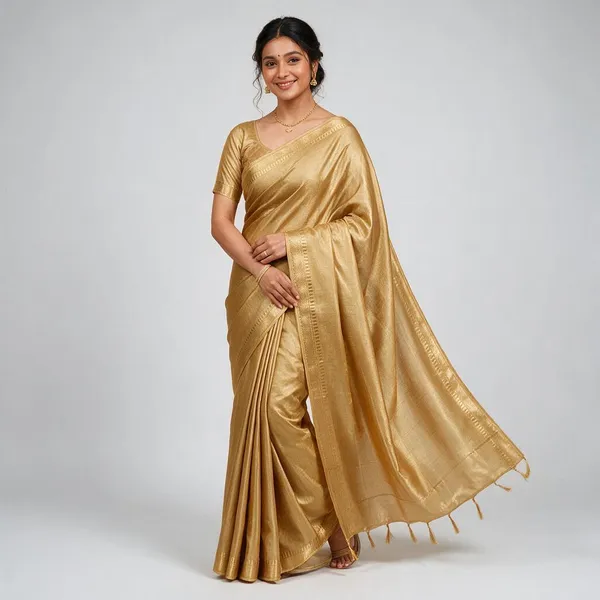 Gold_Silk_Zari_Border_Saree_For_Women