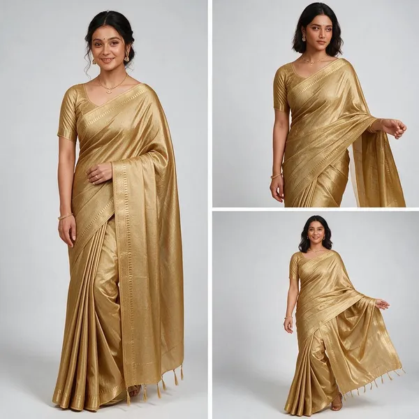 Gold_Silk_Zari_Border_Saree_For_Women