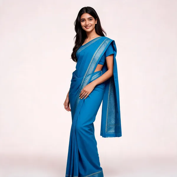 Blue_Silk_Woven_Geometric_Border_Saree_For_Women