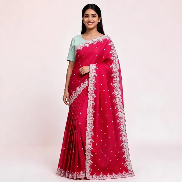 Pink_Silk_Floral_Lace_Border_Saree_For_Women
