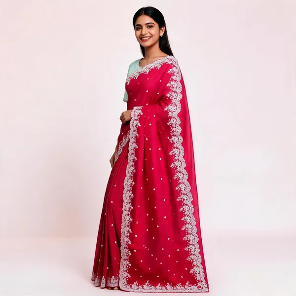 Pink_Silk_Floral_Lace_Border_Saree_For_Women