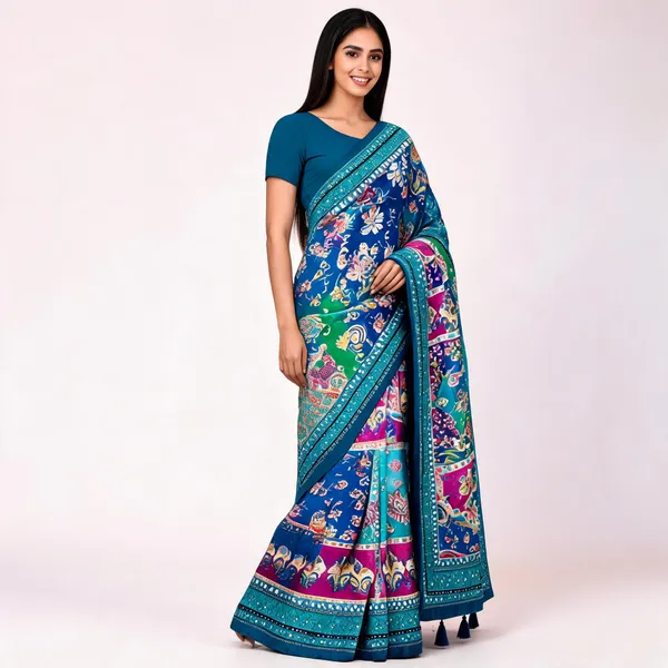 Blue_Silk_Multicolour_Paisley_Printed_Saree_For_Women