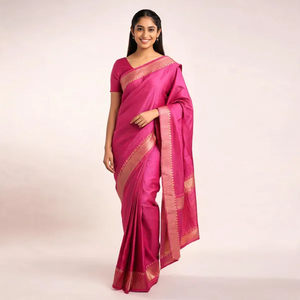 Pink_Silk_Zari_Border_Saree_For_Women