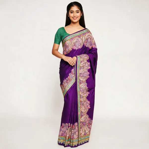 Purple_Silk_Paisley_Border_Saree_For_Women