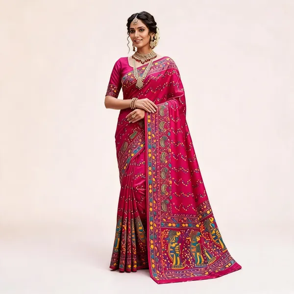 Pink_Silk_Traditional_Printed_Saree_For_Women