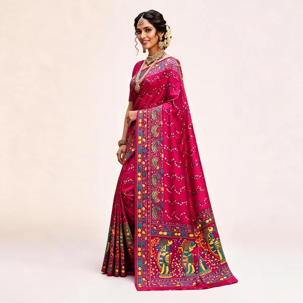 Pink_Silk_Traditional_Printed_Saree_For_Women