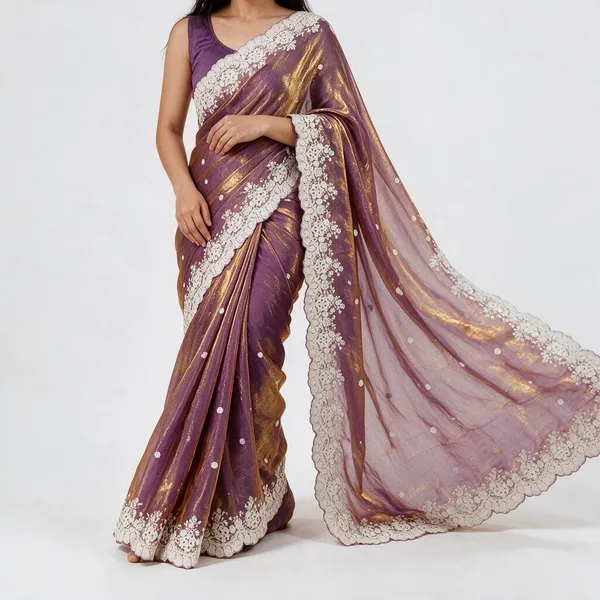 Purple_Silk_Lace_Border_Saree_For_Women