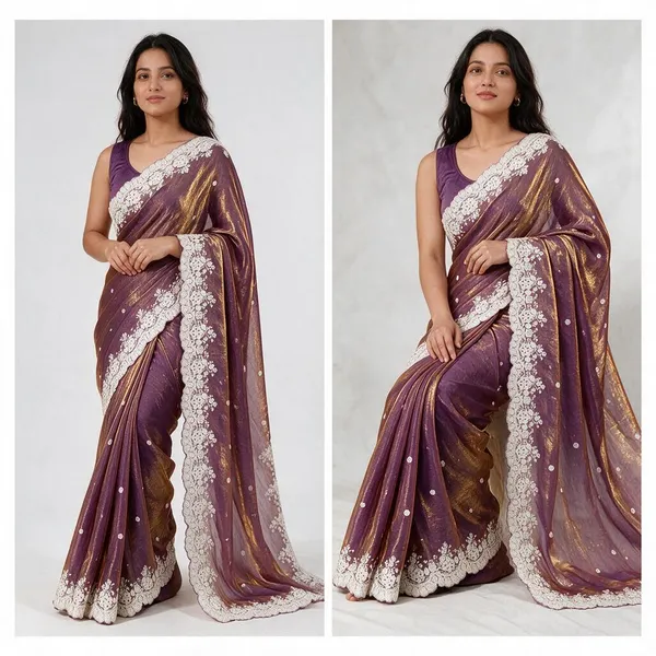 Purple_Silk_Lace_Border_Saree_For_Women