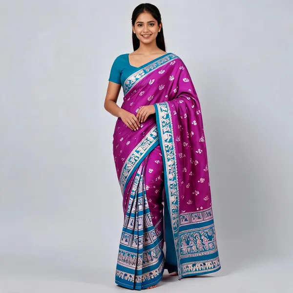 Purple_Silk_Printed_Traditional_Motif_Saree_For_Women