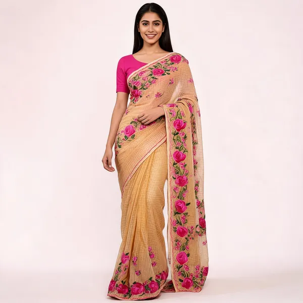 Beige_Silk_Floral_Printed_Ethnic_Saree_For_Women