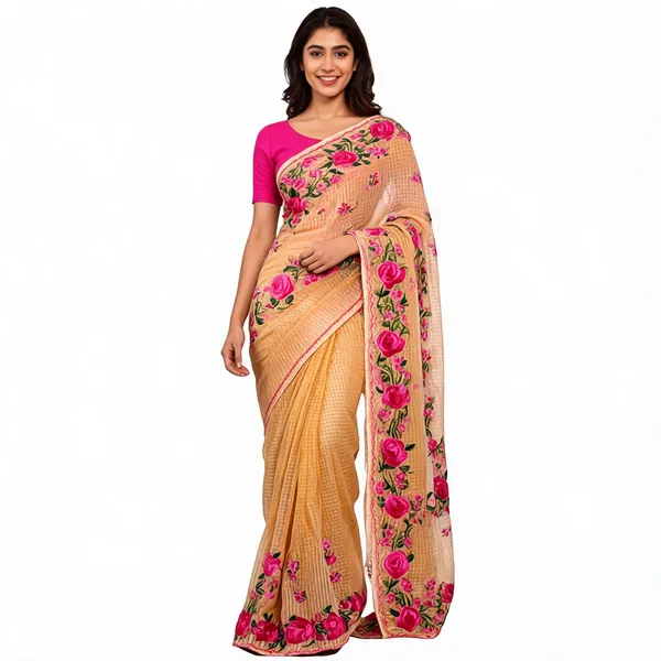 Beige_Silk_Floral_Printed_Ethnic_Saree_For_Women