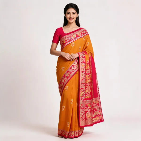 Orange_Silk_Traditional_Woven_Saree_For_Women