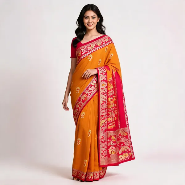 Orange_Silk_Traditional_Woven_Saree_For_Women