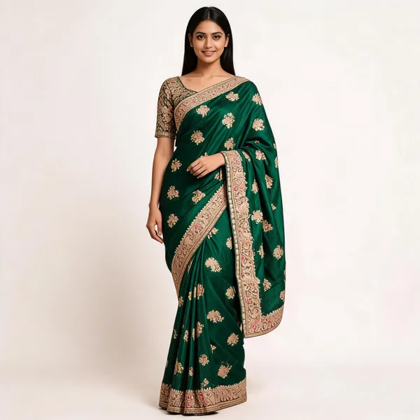 Green_Silk_Floral_Embroidered_Saree_For_Women