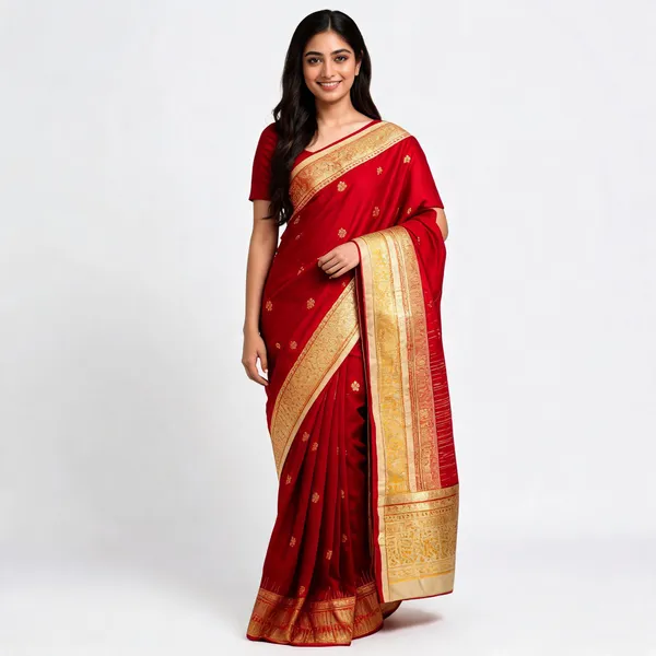 Red_Silk_Zari_Gold_Motif_Saree_For_Women