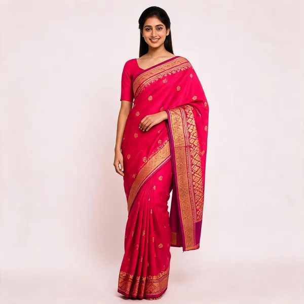 Pink_Silk_Zari_Geometric_Woven_Saree_For_Women