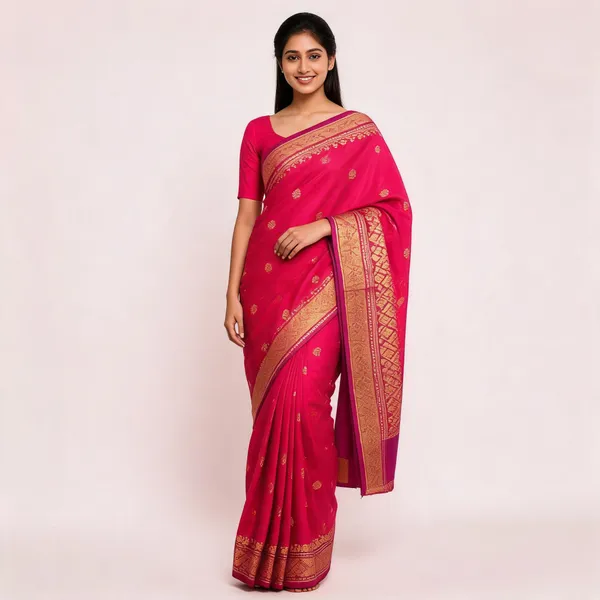 Pink_Silk_Zari_Geometric_Woven_Saree_For_Women
