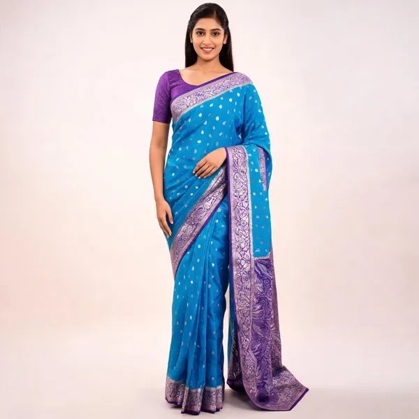 Blue_Silk_Traditional_Saree_For_Women