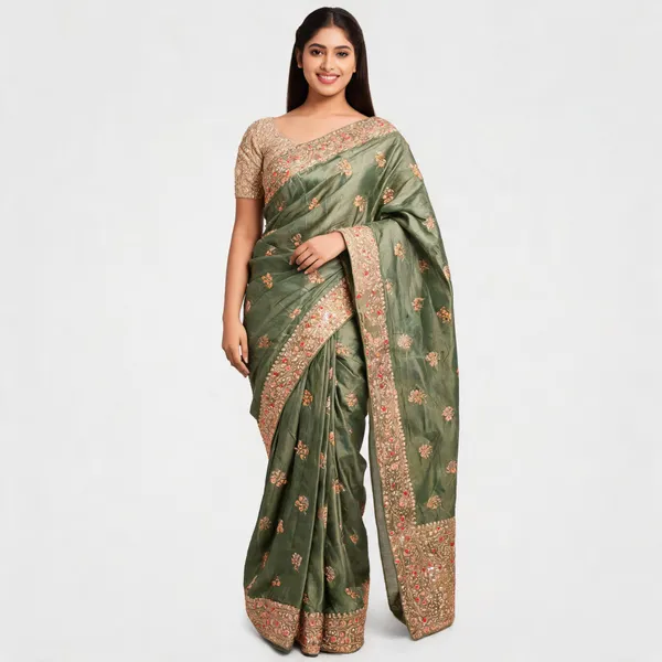 Green_Silk_Floral_Embroidered_Saree_For_Women