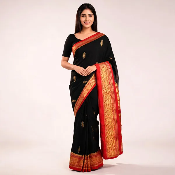 Black_Silk_Woven_Ethnic_Saree_For_Women