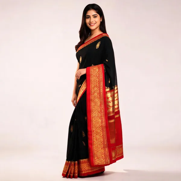 Black_Silk_Woven_Ethnic_Saree_For_Women