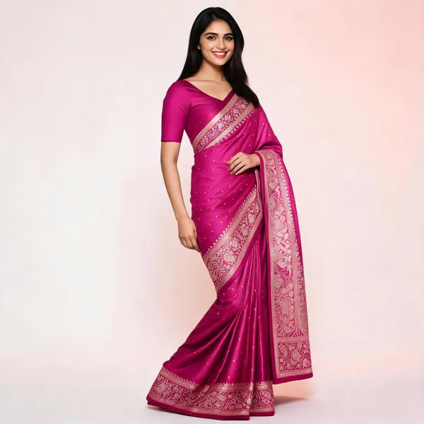 Magenta_Silk_Floral_Paisley_Saree_For_Women