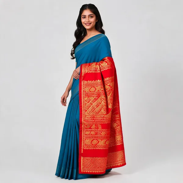 Red_Silk_Woven_Traditional_Saree_For_Women