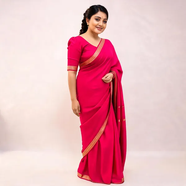 Pink_Silk_Solid_Zari_Border_Saree_For_Women