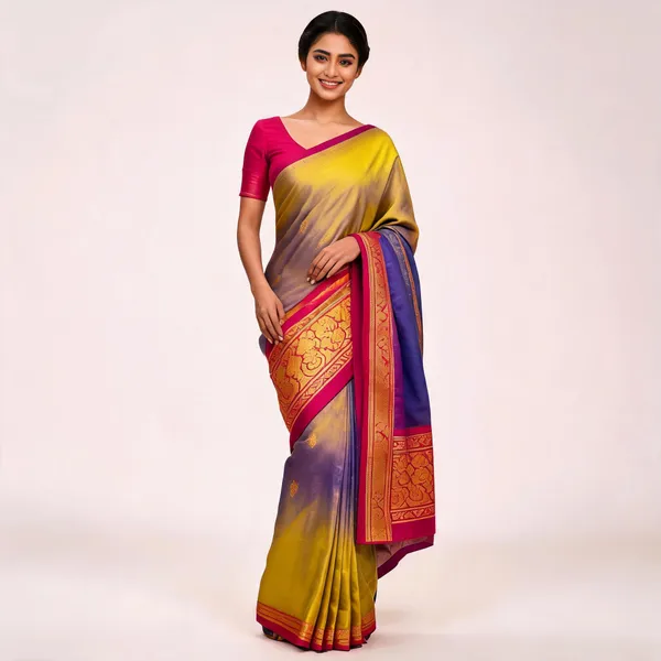 Purple_Silk_Zari_Border_Saree_For_Women