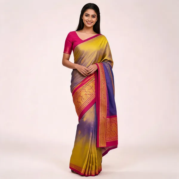 Purple_Silk_Zari_Border_Saree_For_Women