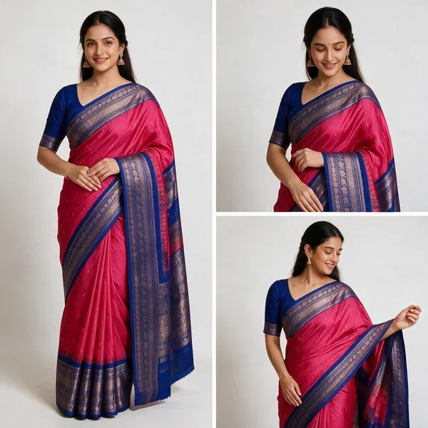 Red_&_Blue_Silk_Woven_Zari_Saree_For_Women