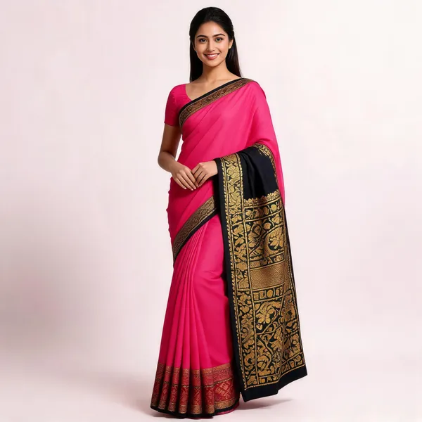 Pink_Silk_Zari_Border_Saree_For_Women