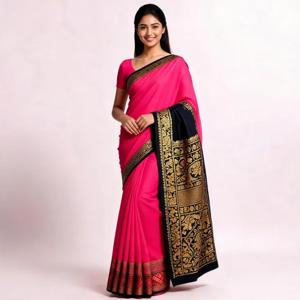Pink_Silk_Zari_Border_Saree_For_Women