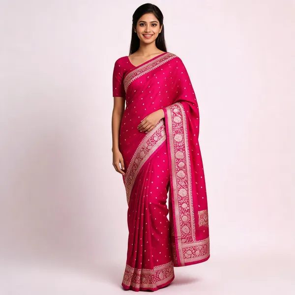 Magenta_Silk_Woven_Zari_Border_Saree_For_Women