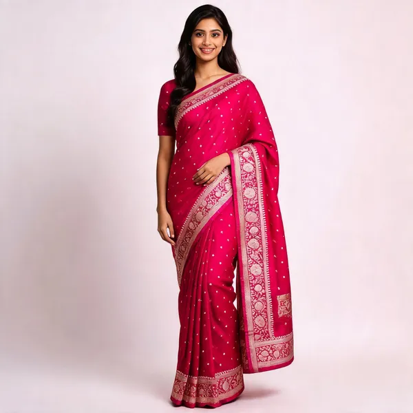 Magenta_Silk_Woven_Zari_Border_Saree_For_Women