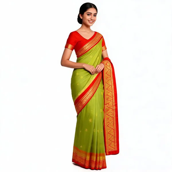 Green_Silk_Woven_Zari_Border_Saree_For_Women