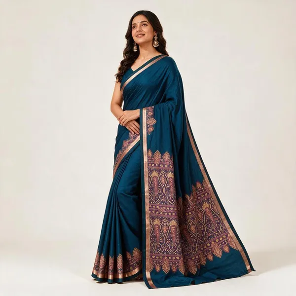 Blue_Silk_Paisley_Woven_Saree_For_Women
