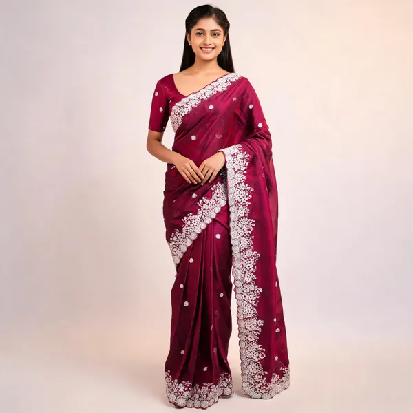 Magenta_Silk_Floral_Embroidered_Saree_For_Women