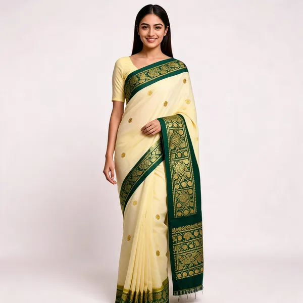 Green_Silk_Woven_Gold_Motif_Saree_For_Women