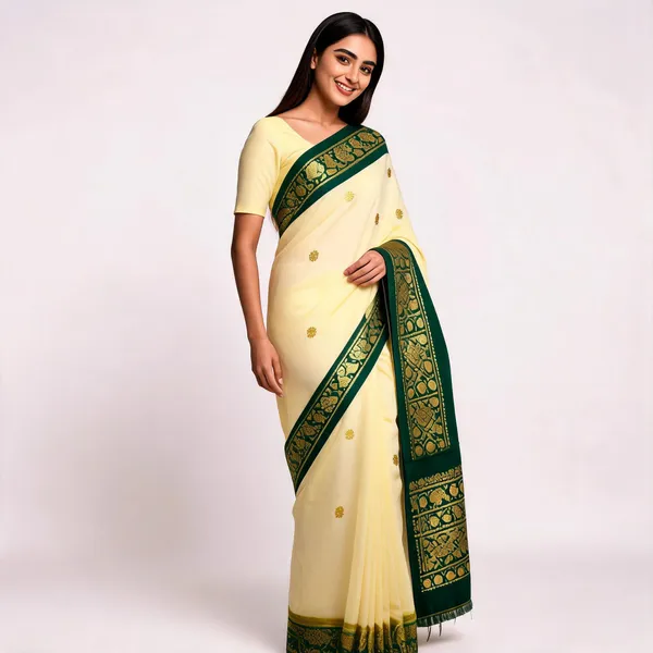 Green_Silk_Woven_Gold_Motif_Saree_For_Women