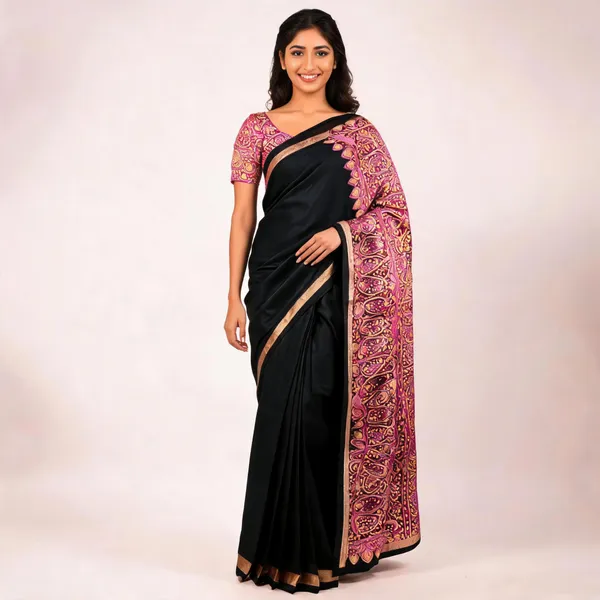 Black_Silk_Embroidered_Saree_For_Women
