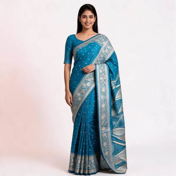 Blue_Silk_Banarasi_Woven_Saree_For_Women