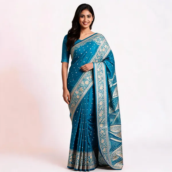 Blue_Silk_Banarasi_Woven_Saree_For_Women