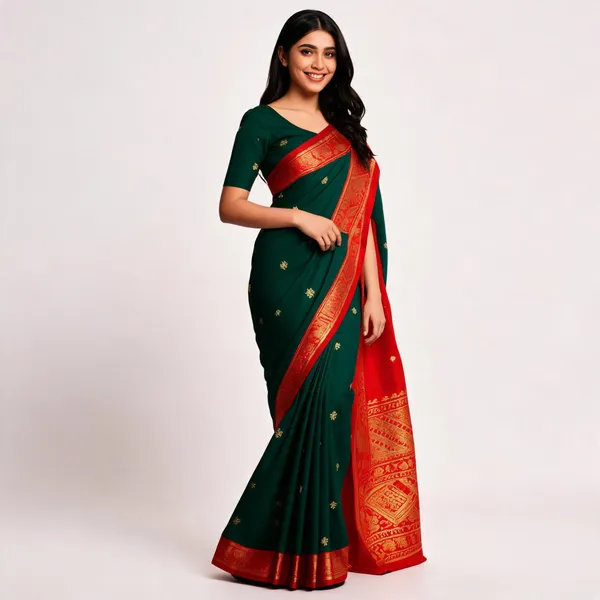 Red_&_Green_Silk_Zari_Woven_Saree_For_Women