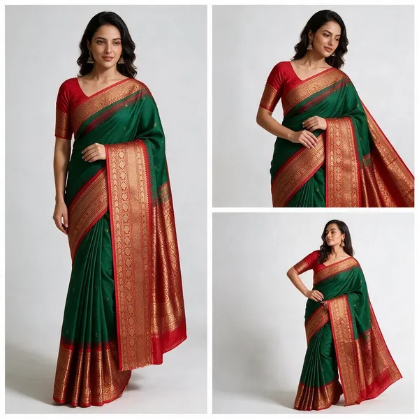 Green_&_Red_Silk_Zari_Woven_Saree_For_Women