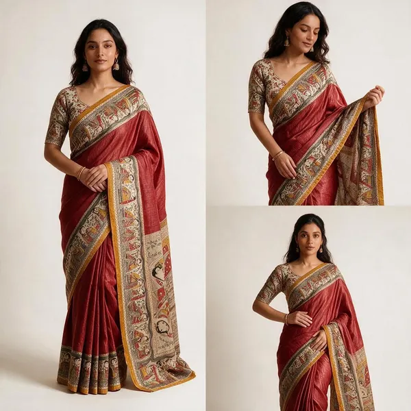 Red_Silk_Printed_Saree_For_Women