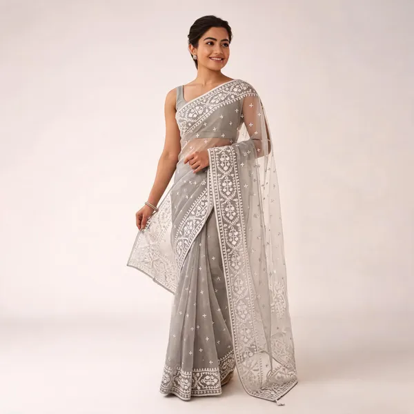 Grey_Silk_Embroidered_Saree_For_Women