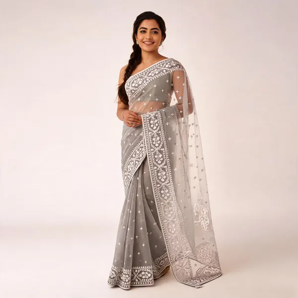 Grey_Silk_Embroidered_Saree_For_Women