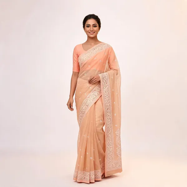 Peach_Silk_Embroidered_Saree_For_Women